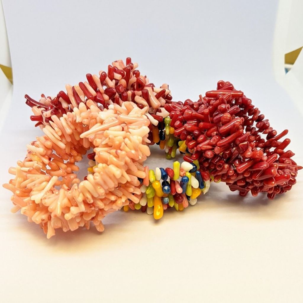 coral chip bracelet