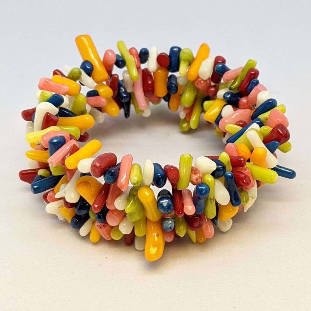 coral chip bracelet multi coloured