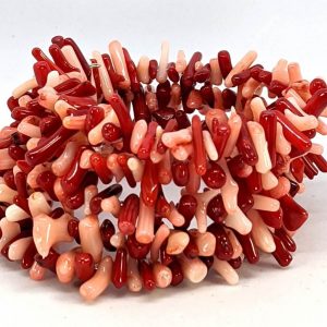 coral chip bracelet red pink