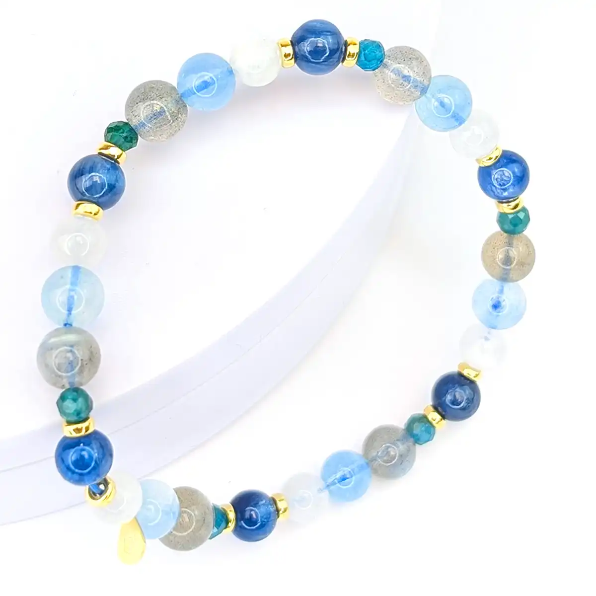 Gemstone and Silver Stretchy Bracelet