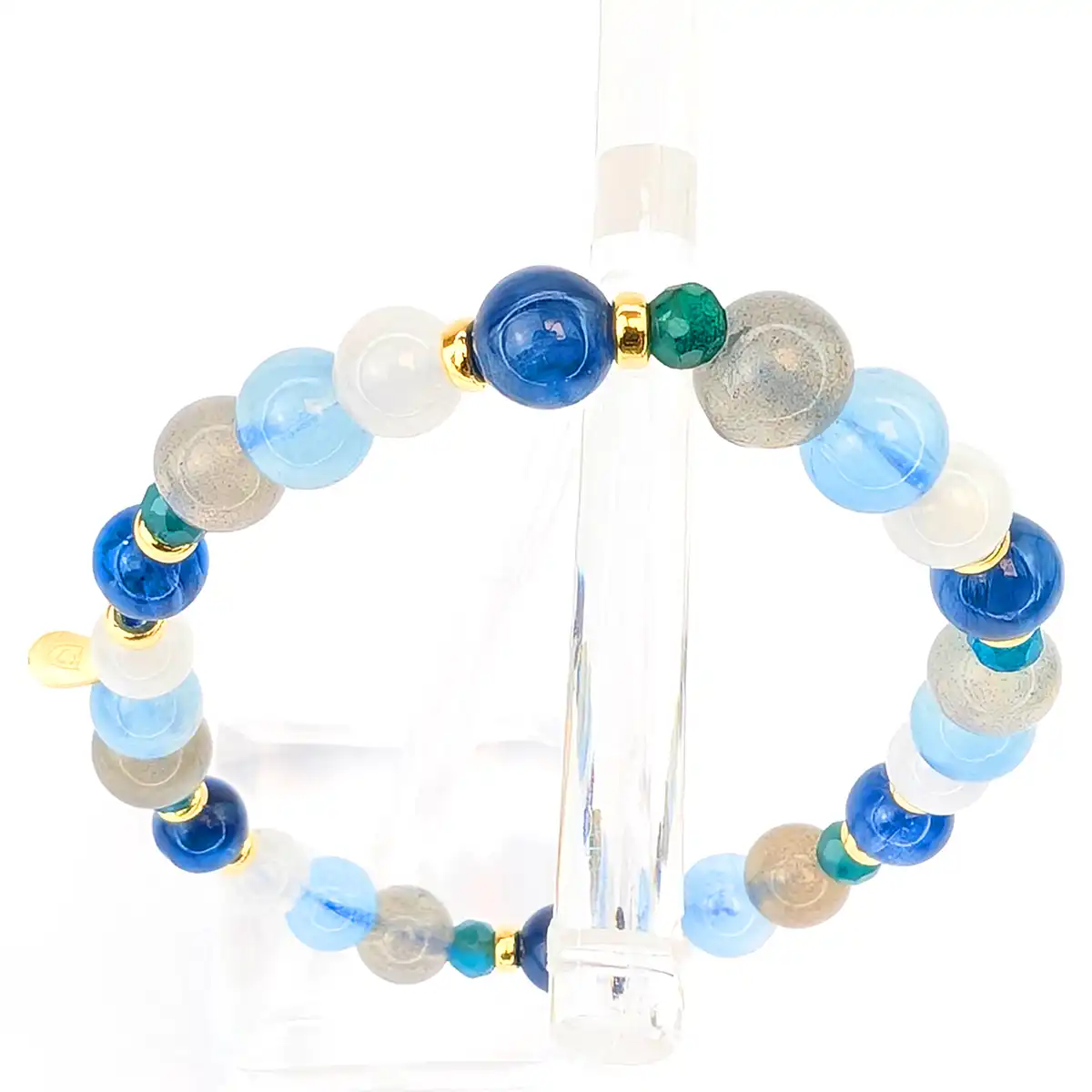 Gemstone and Silver Stretchy Bracelet