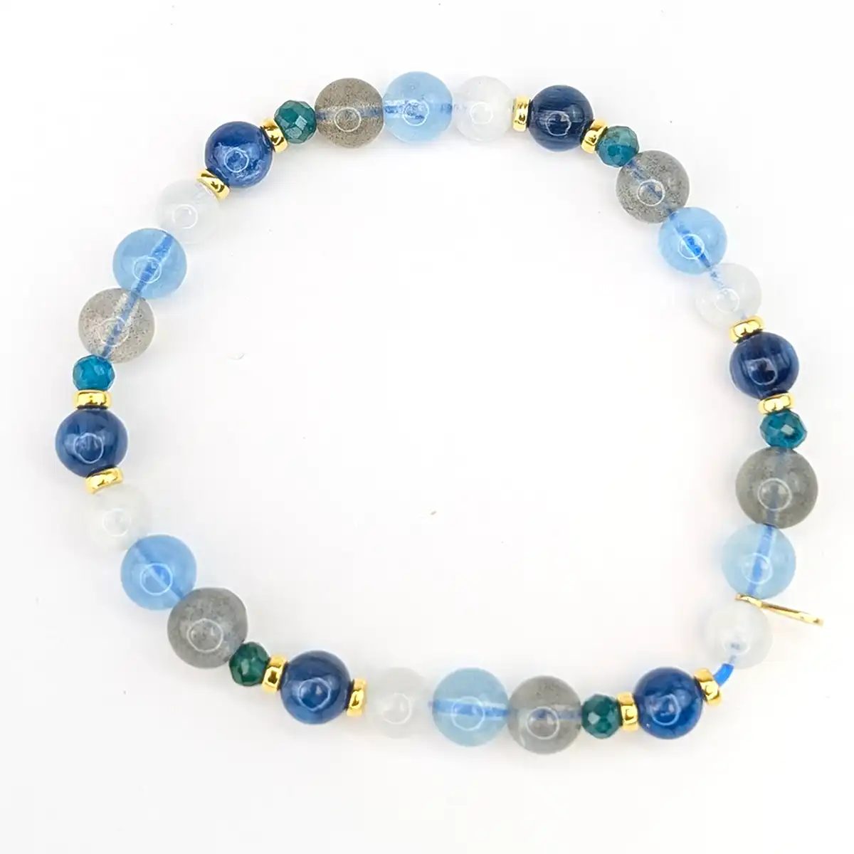 Gemstone and Silver Stretchy Bracelet