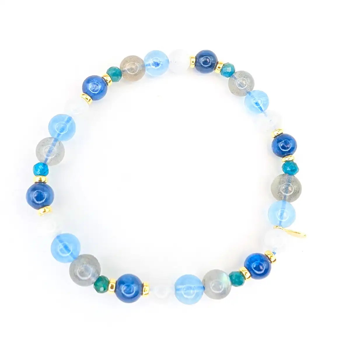 Gemstone and Silver Stretchy Bracelet