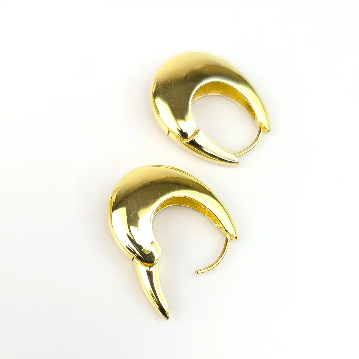 Sterling Silver 'Fat Loop' Gold Earrings - Image 9