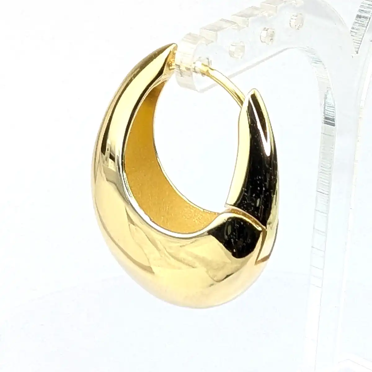 Sterling Silver 'Fat Loop' Gold Earrings - Image 8