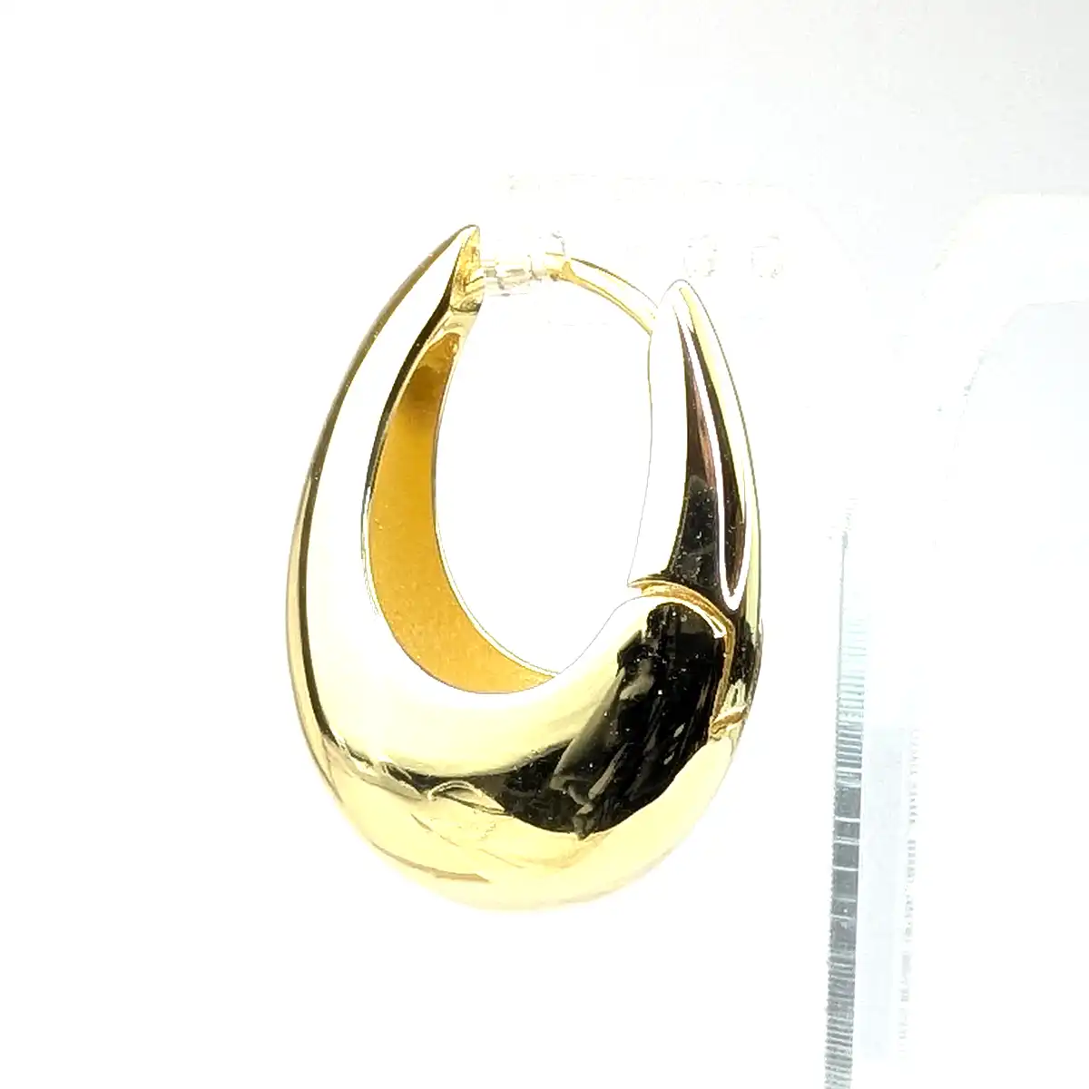 Sterling Silver 'Fat Loop' Gold Earrings - Image 7