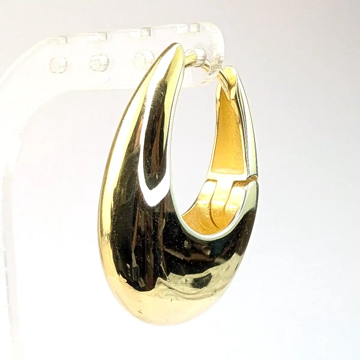 Sterling Silver 'Fat Loop' Gold Earrings - Image 5
