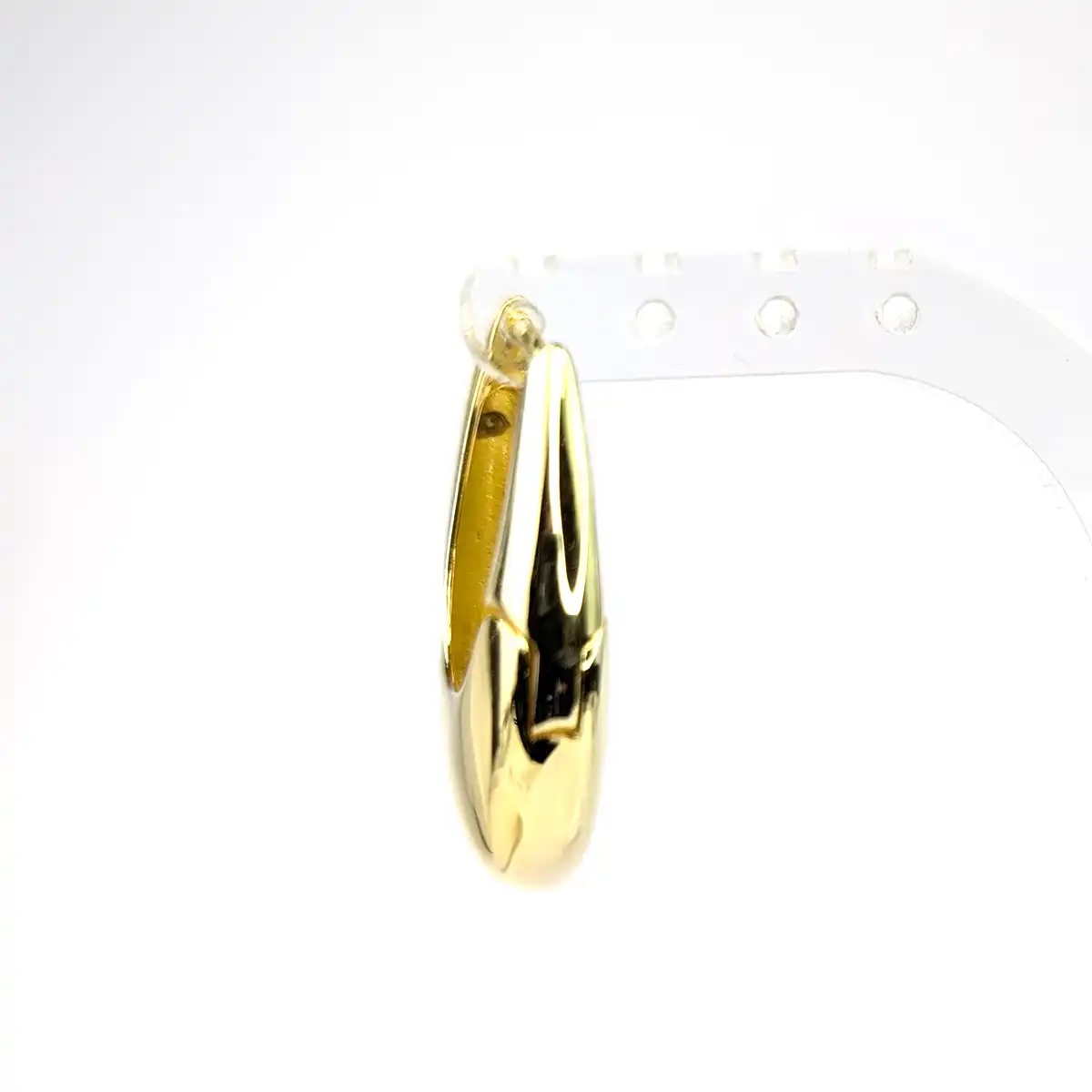 Sterling Silver 'Fat Loop' Gold Earrings - Image 3