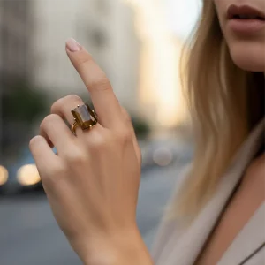 Silver and Tiger's Eye Ring - Image 5