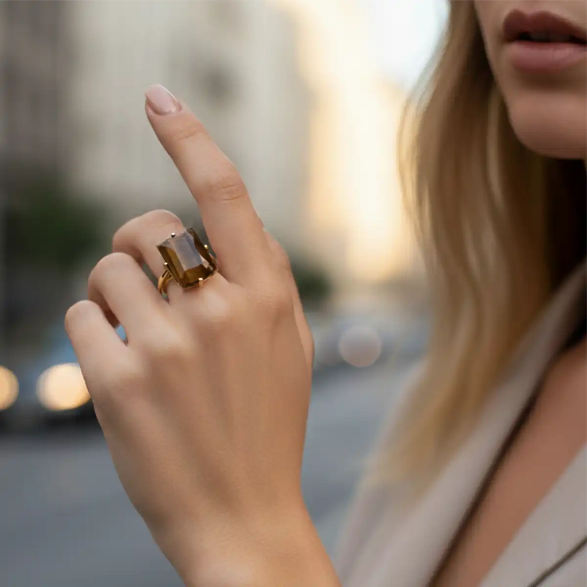 Silver and Tiger's Eye Ring - Image 5