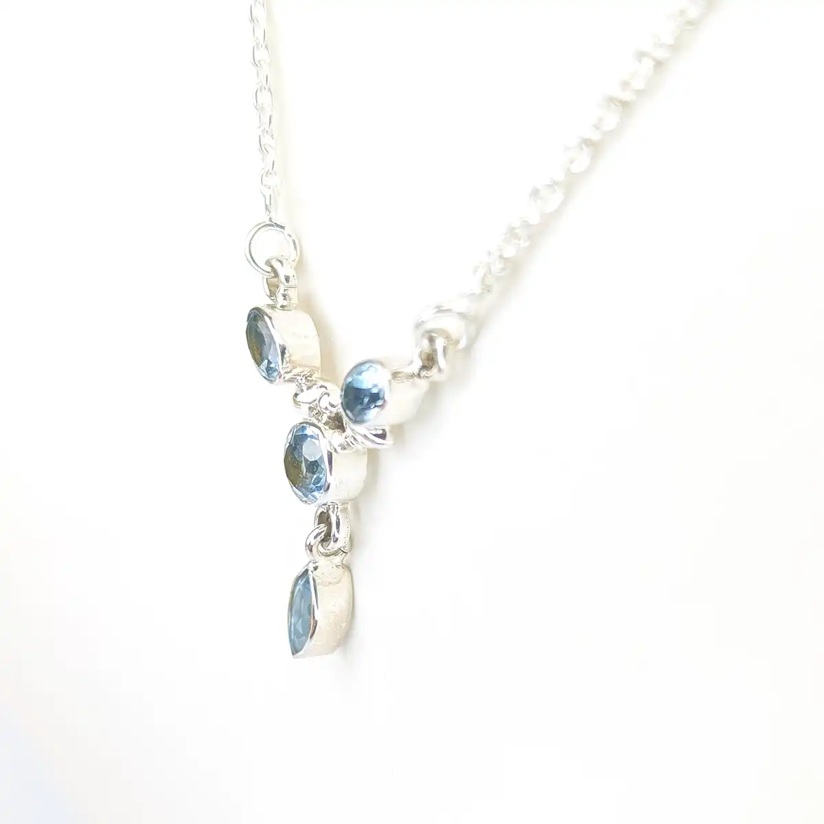 Blue Topaz Silver Necklace