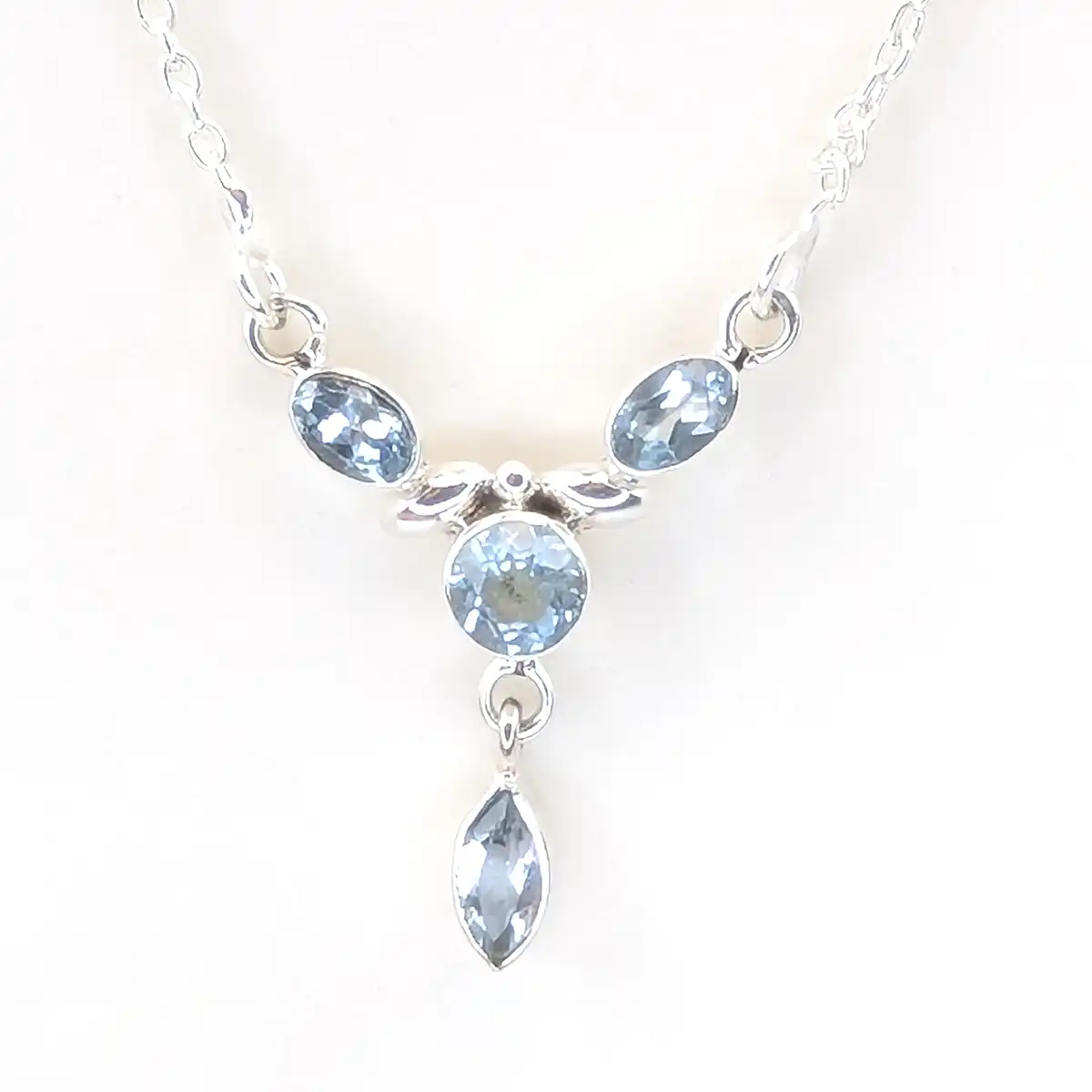 Blue Topaz Silver Necklace - Image 3
