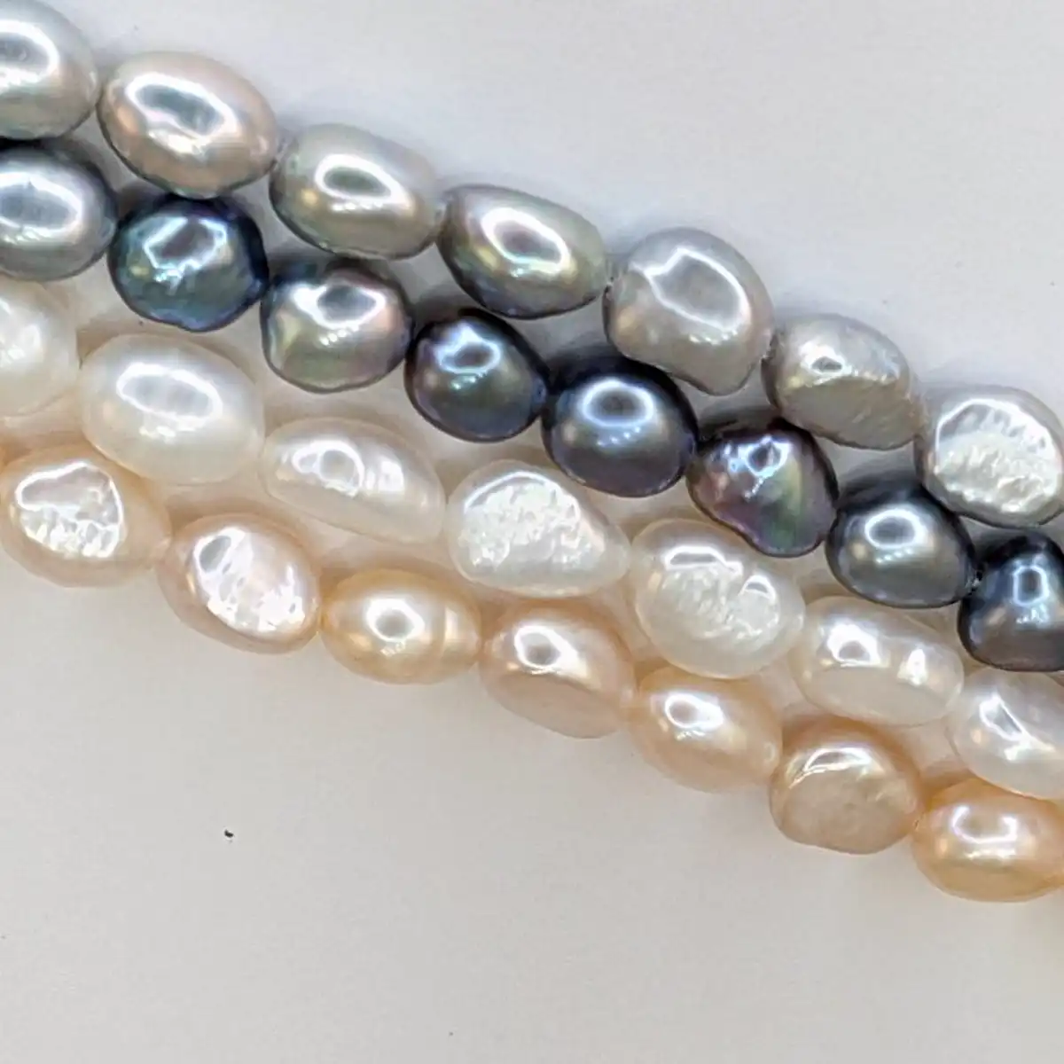 Freshwater Baroque Pearl String, 11 x 10 mm, 3 Colours - Image 5