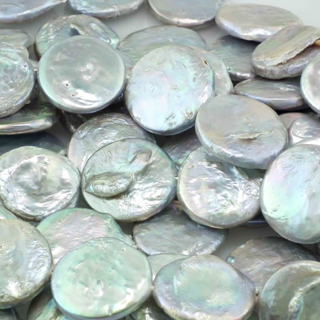20mm Freshwater Silver Coin Pearls