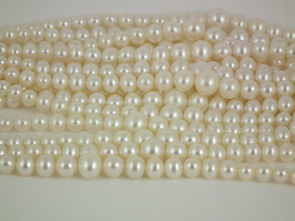 Graduated AA Freshwater Semi-round Pearls