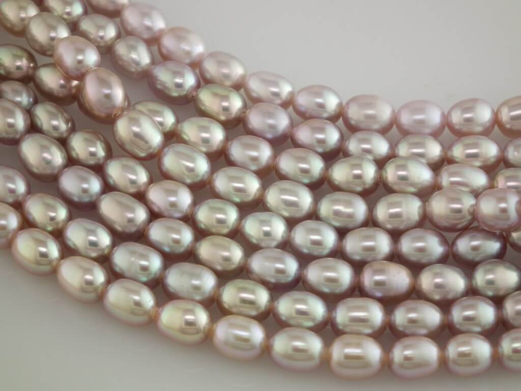 4-5mm Freshwater Rice Loose Pearl String, Lilac