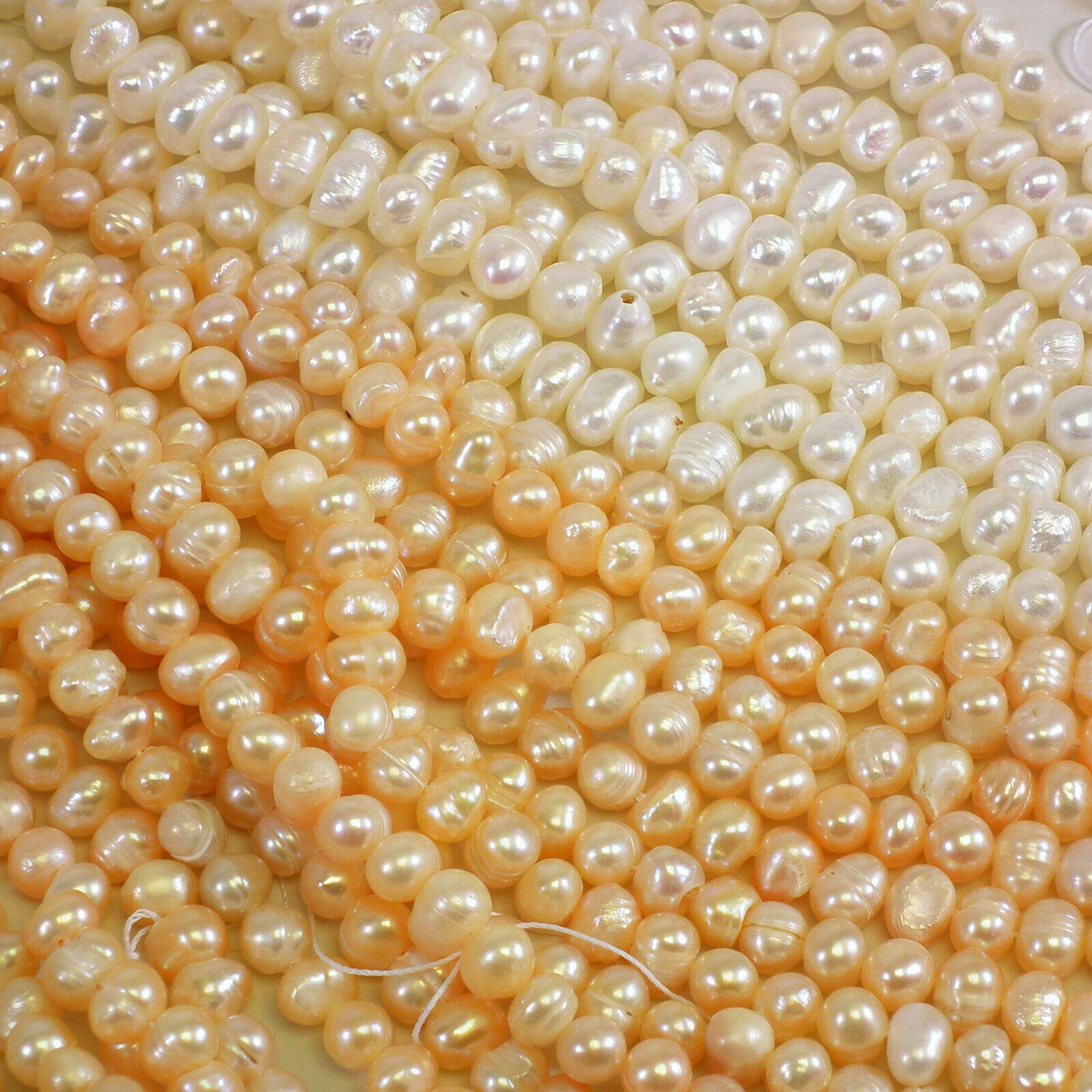 Freshwater Potato Pearls white and peach