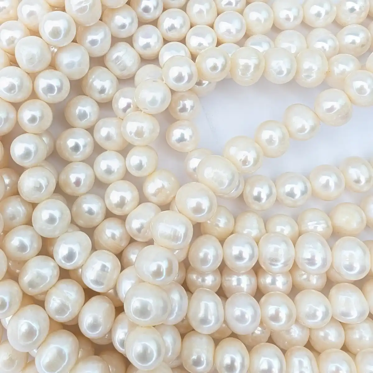 White Oval Pearls