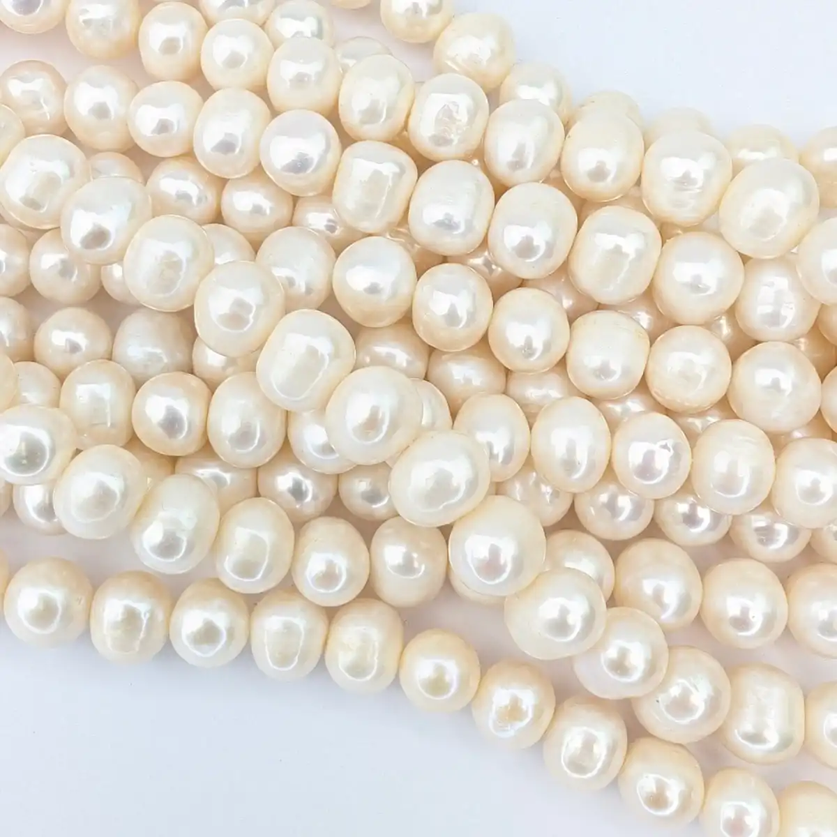 White Oval Pearls
