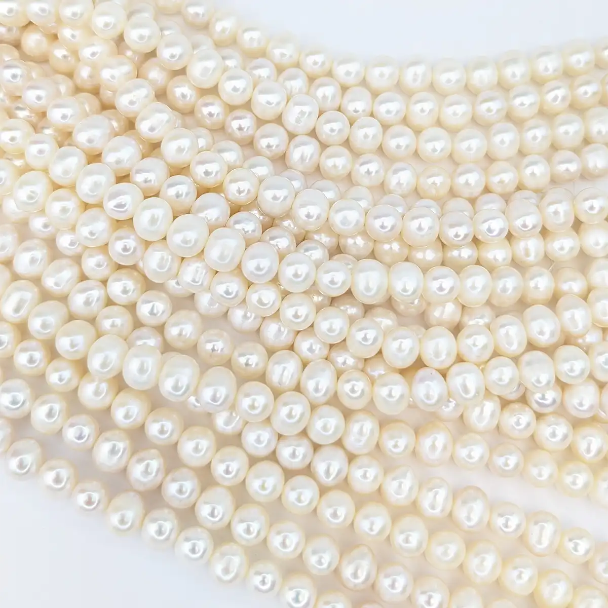 Oval 8mm Loose Pearl String