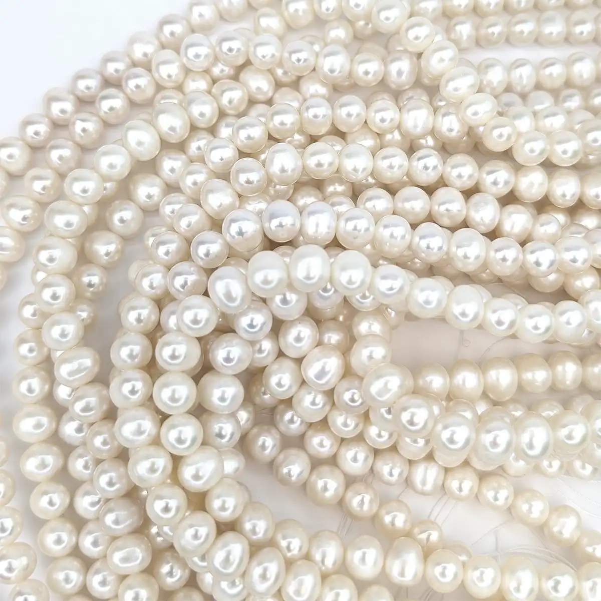 Oval 8mm Loose Pearl String
