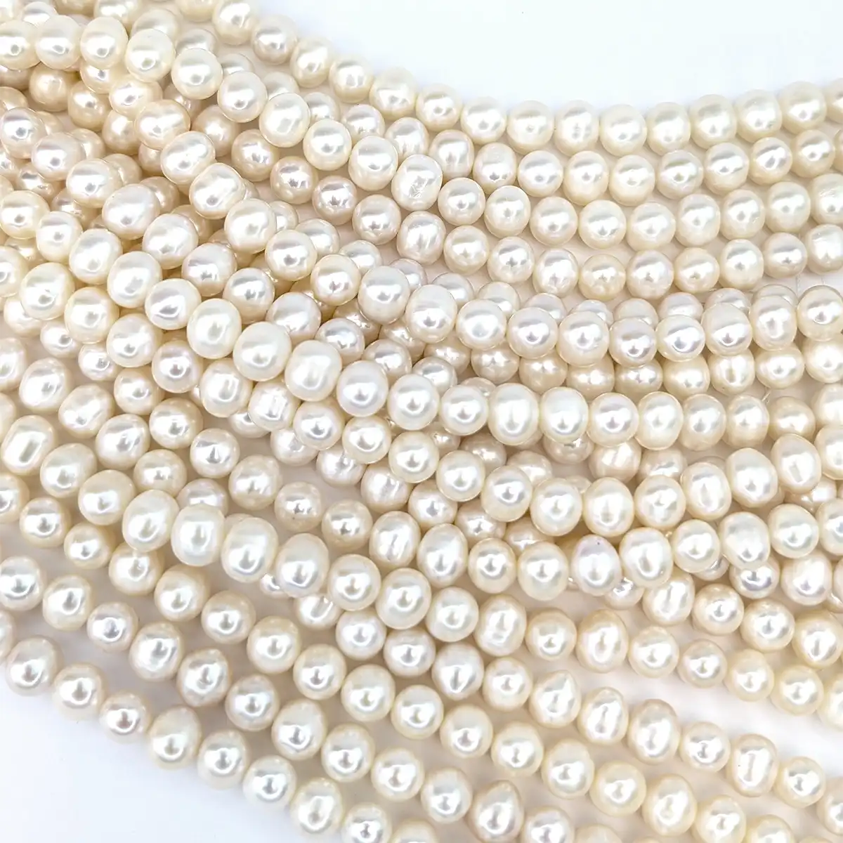 Oval 8mm Loose Pearl String