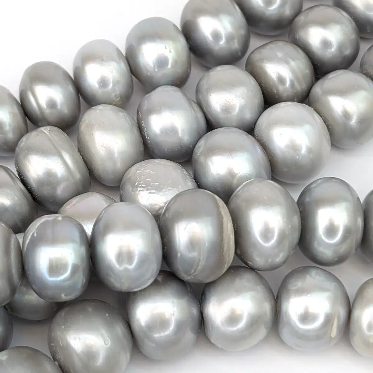 11-14mm Doughnut Silver Pearls - Image 5