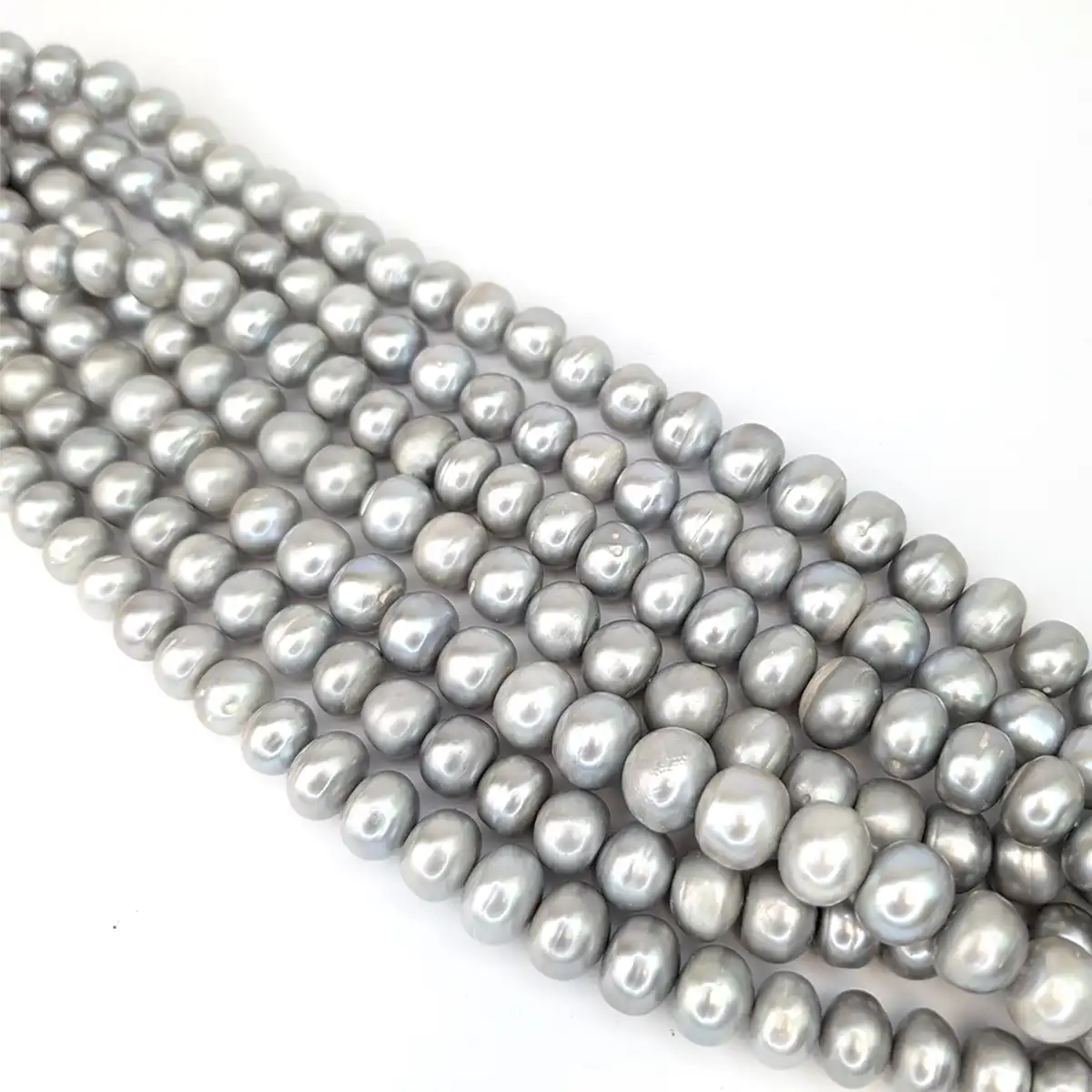 11-14mm Doughnut Silver Pearls