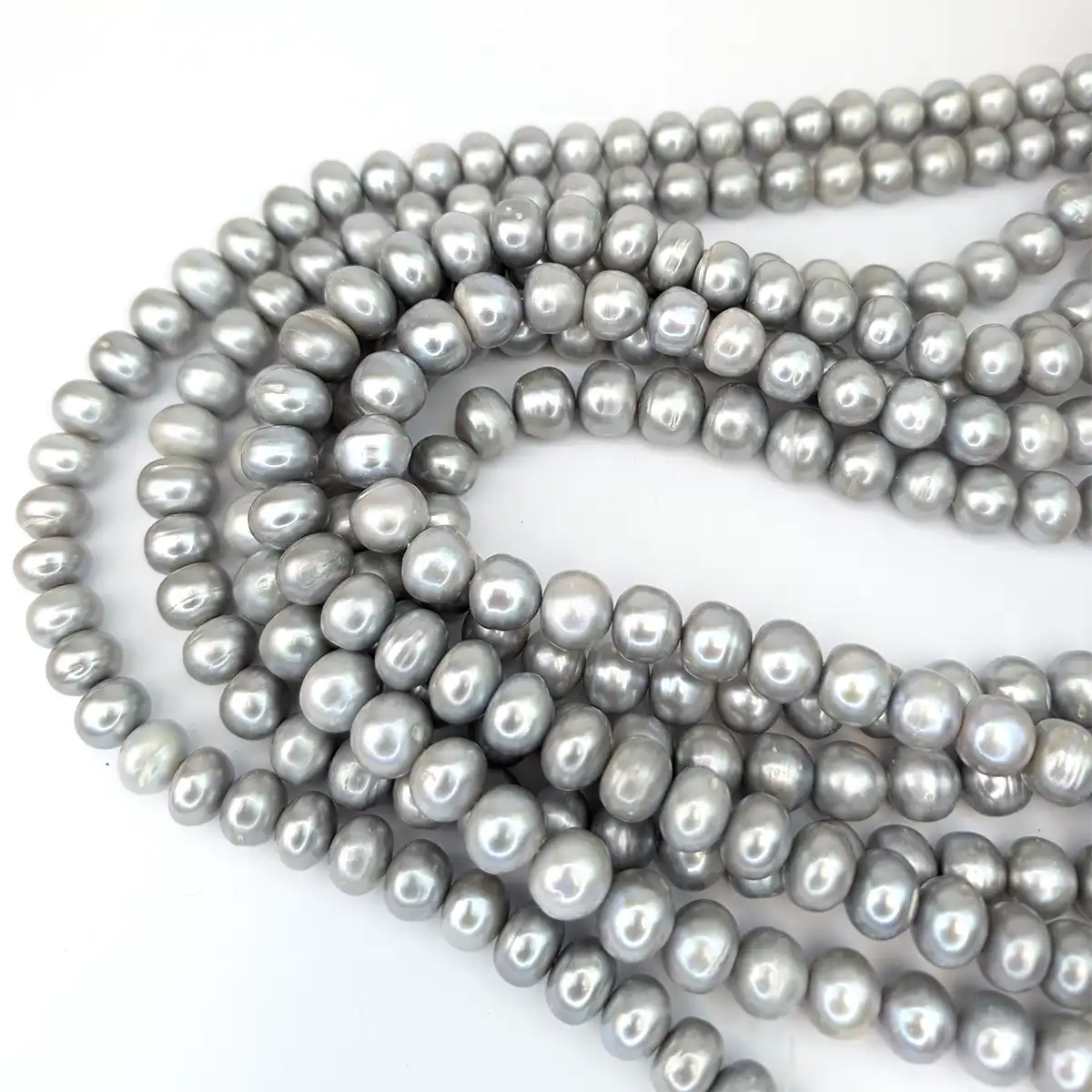 11-14mm Doughnut Silver Pearls - Image 3