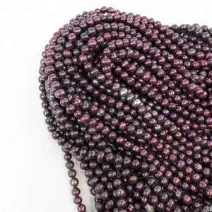 Burgundy Off-Round Pearl String, 7mm