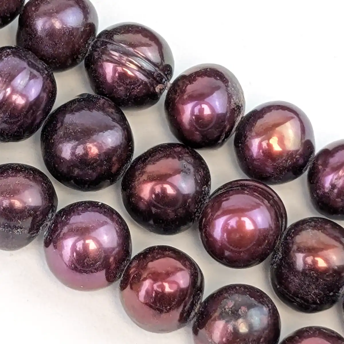 Burgundy Off-Round Pearl String, 7mm - Image 4