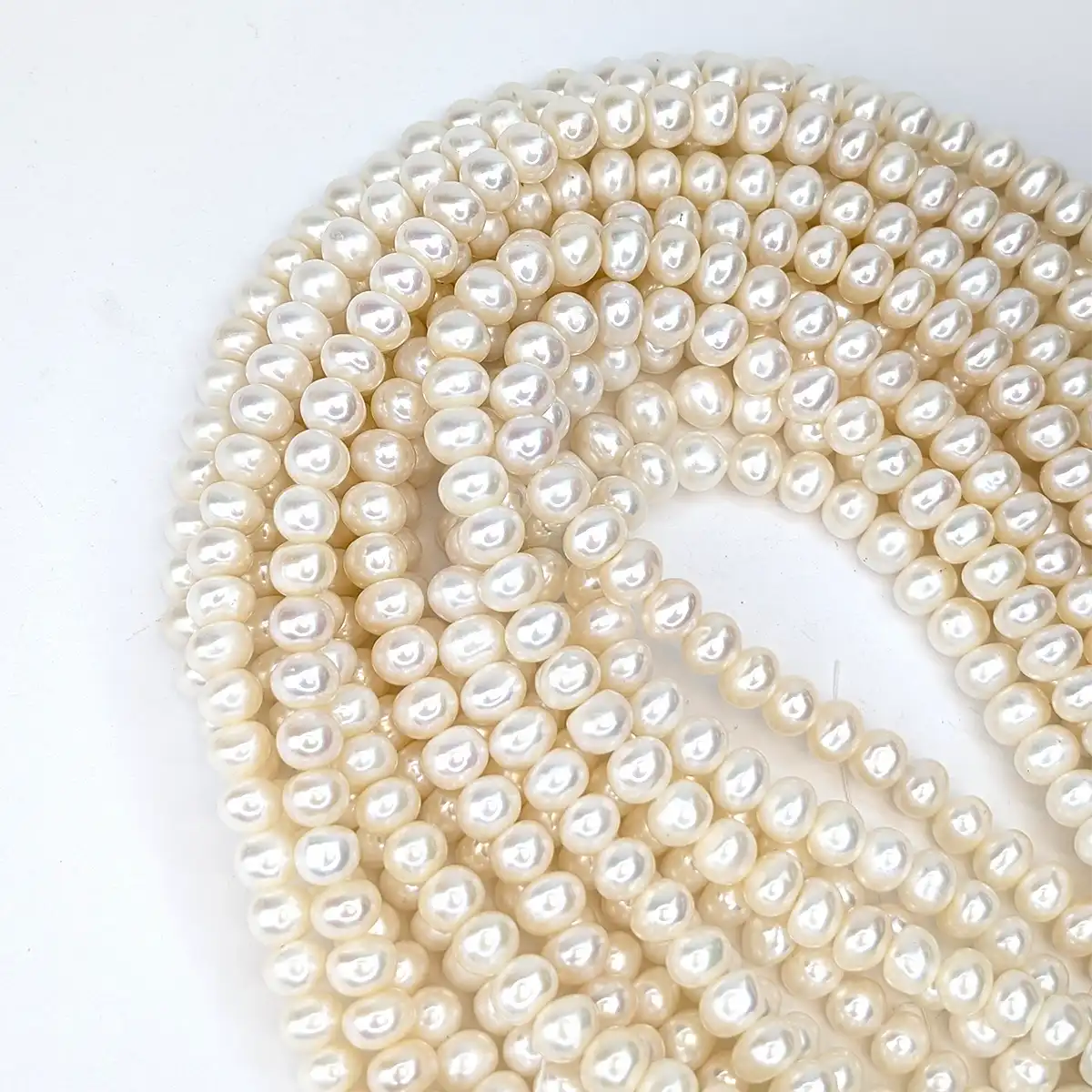 White Button Pearls - Freshwater 8mm