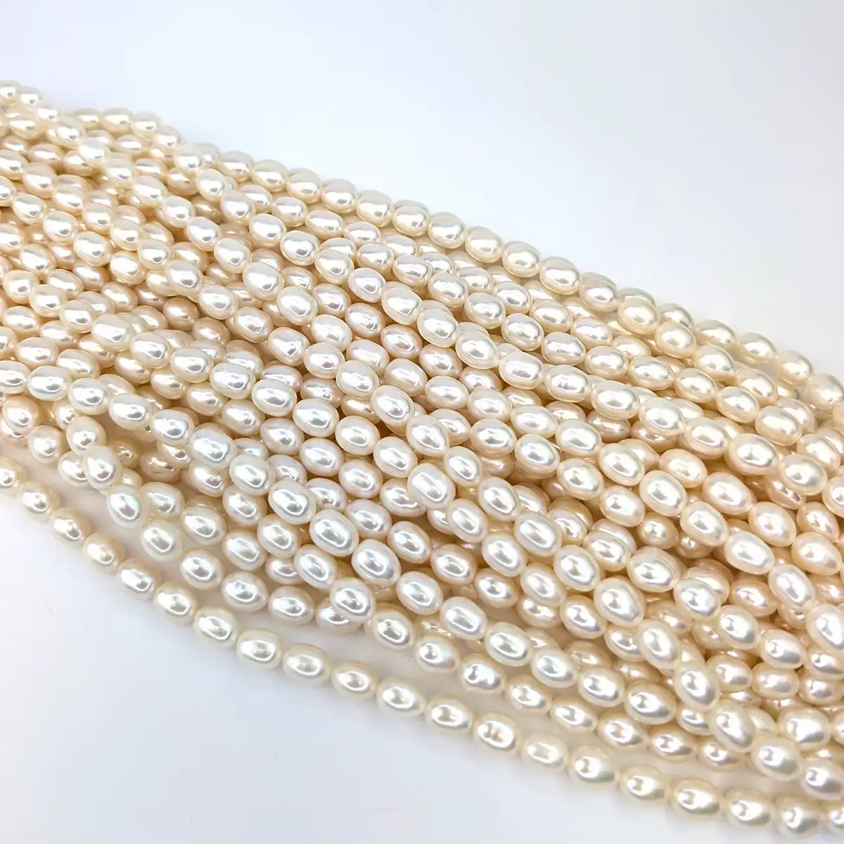 AA Rice Pearls - Freshwater white pearl string
