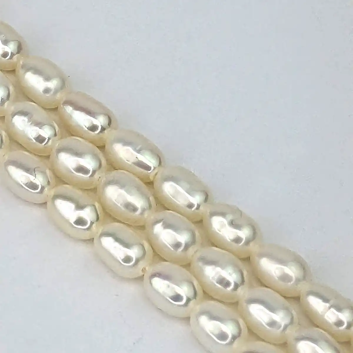 Freshwater Rice Pearl String - White 3mm
