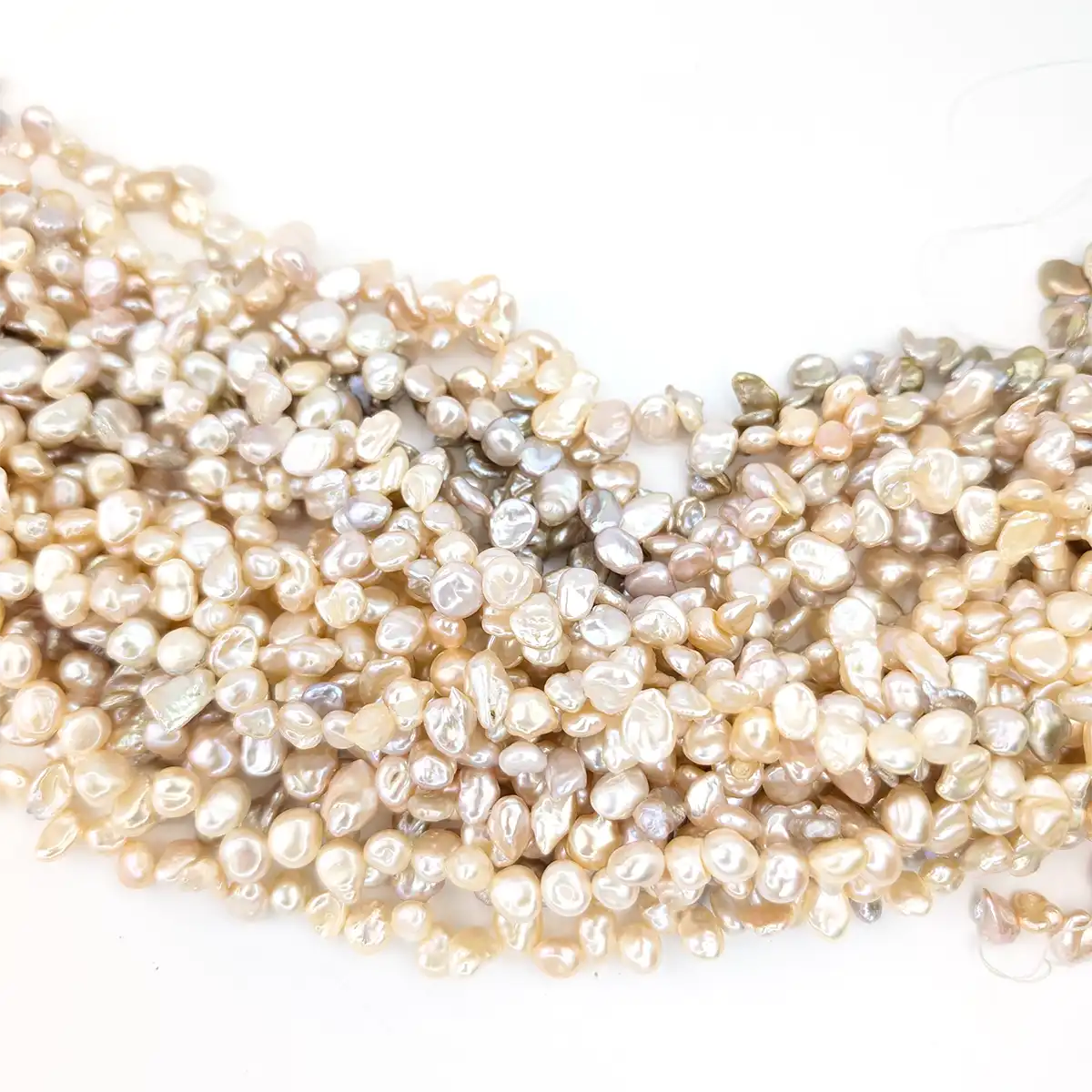 Peach-Lilac 8mm Keshi Pearl Loose String