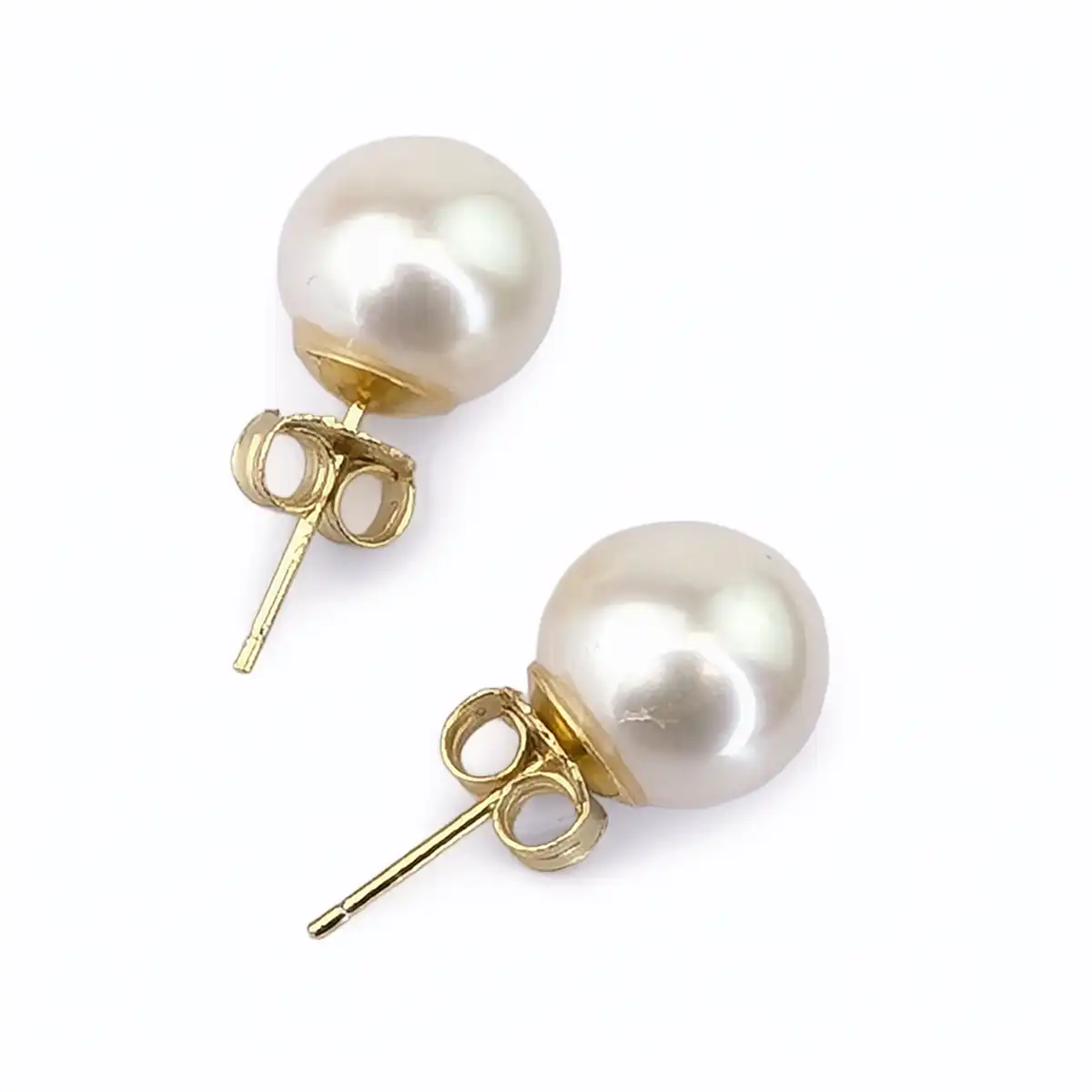 Large Pearl and Silver Studs - Image 2