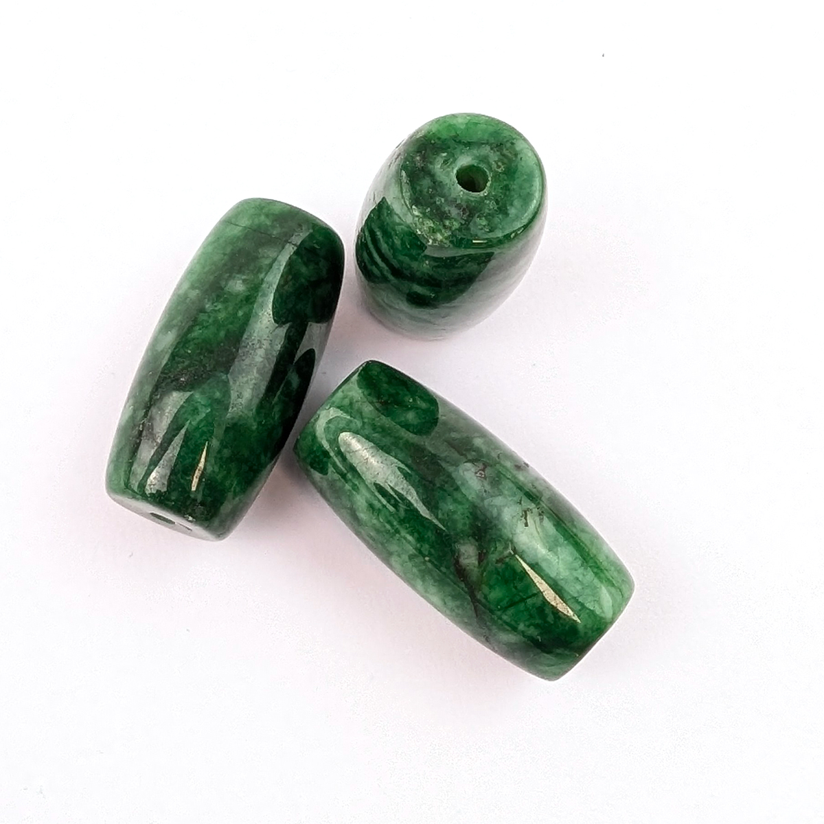 Jade Extra Long Barrel Beads