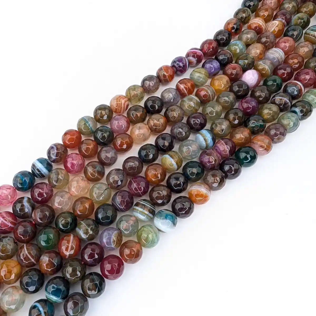 Multicoloured Autumn Agate Beads