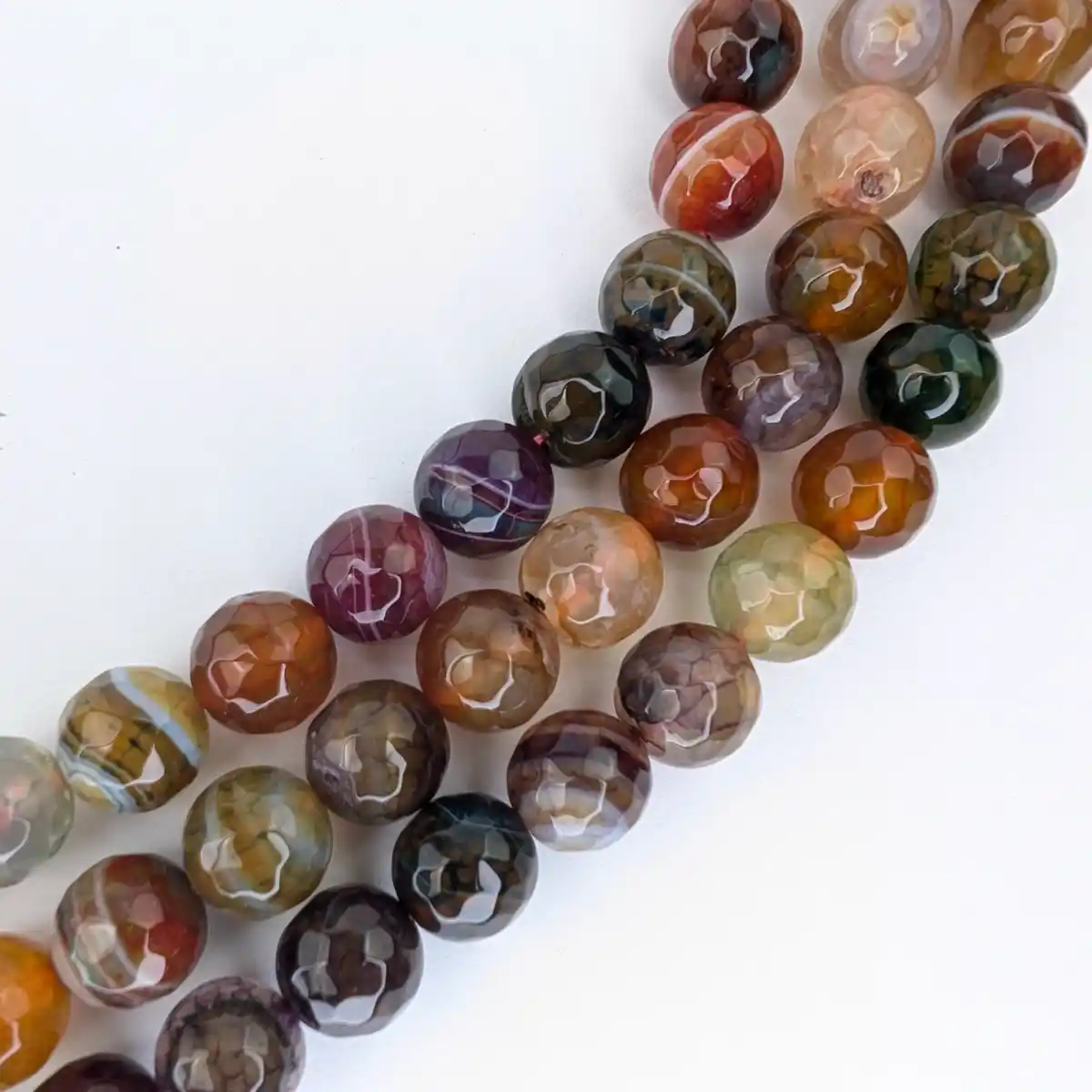 Multicoloured Autumn Agate Beads