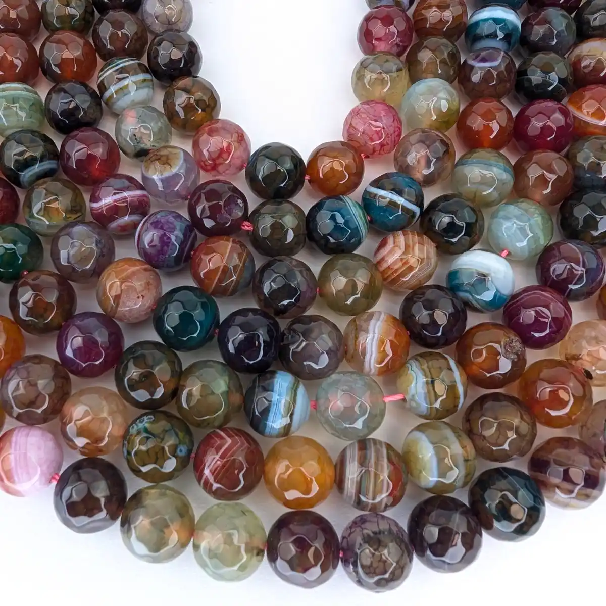 Multicoloured Autumn Agate Beads