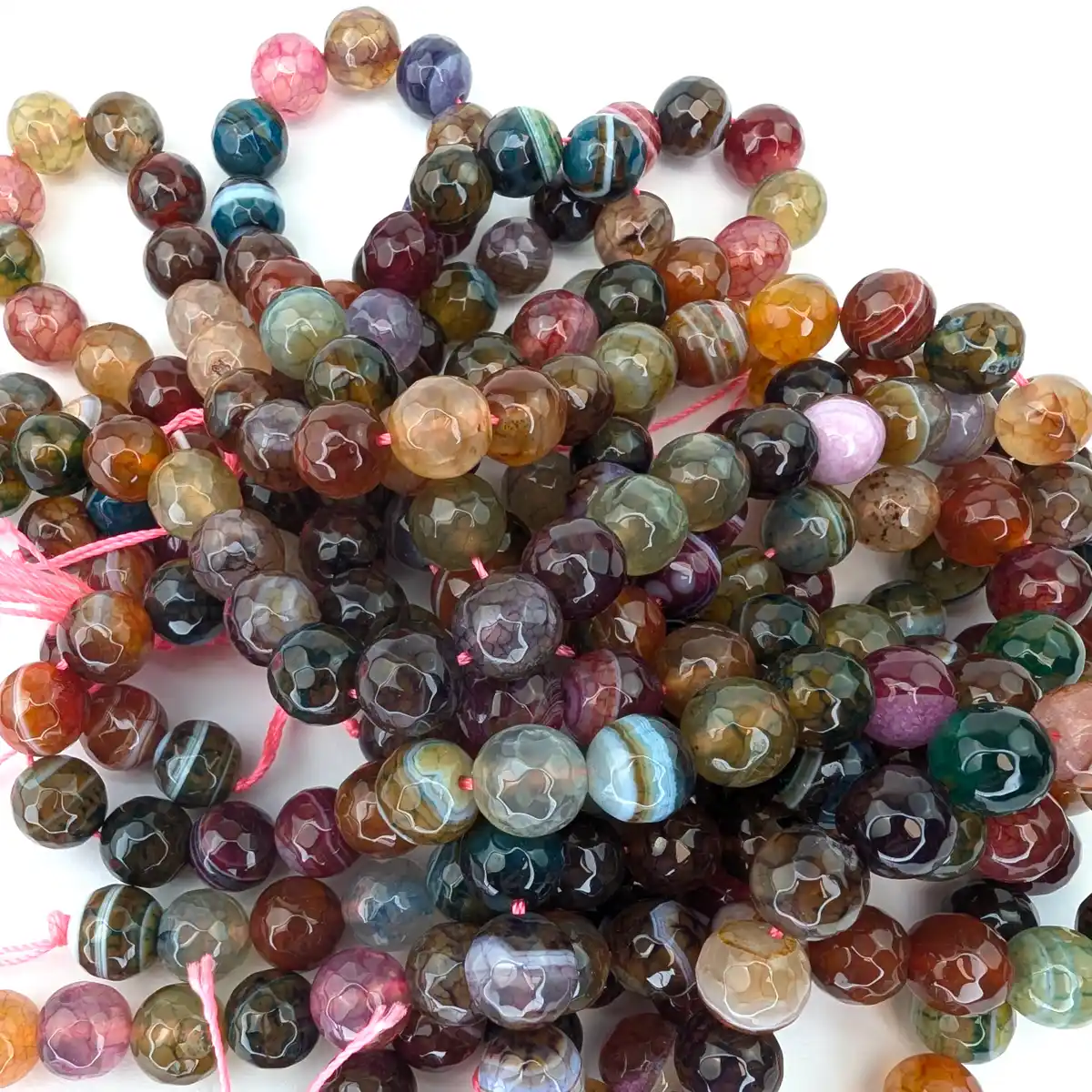 Multicoloured Autumn Agate Beads