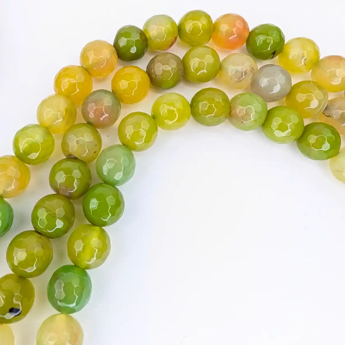 Green Faceted Agate Beads