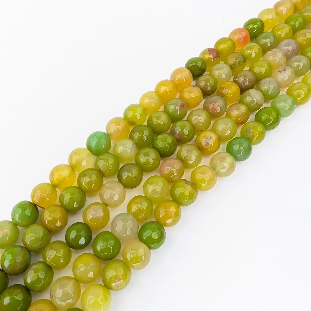 Green Faceted Agate Beads