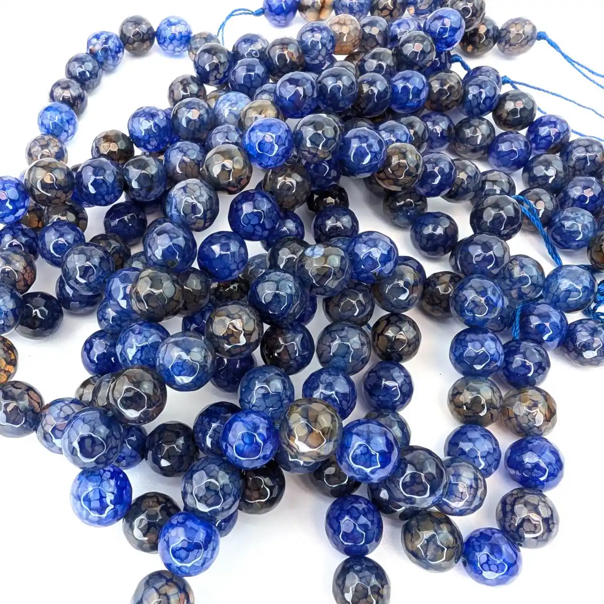 Blue Lapis-like Agate Beads - Image 2