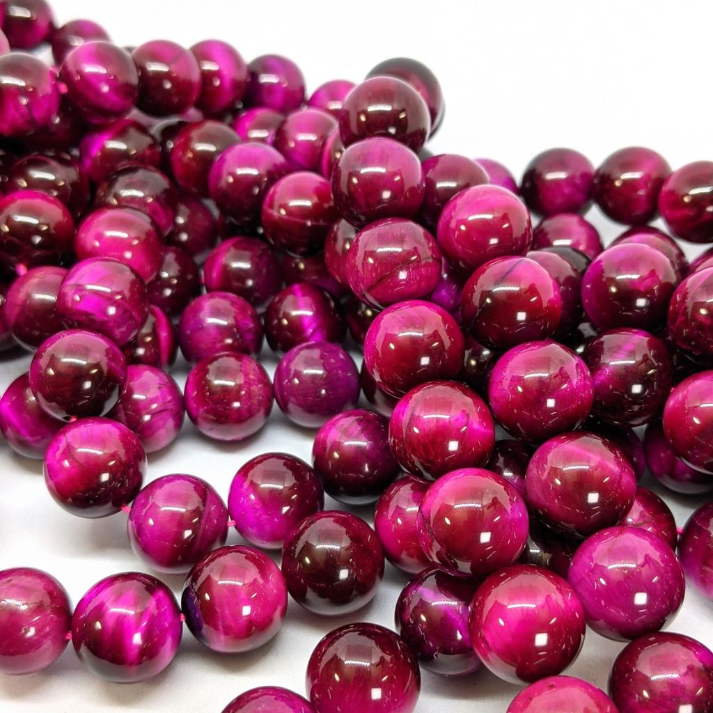 Raspberry Tigers Eye Beads