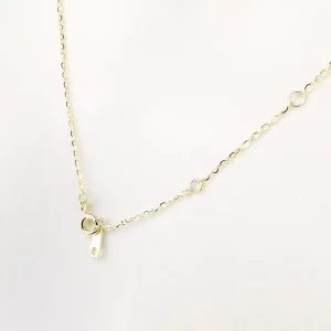 Single Pearl and CZ Silver Necklace - Image 3